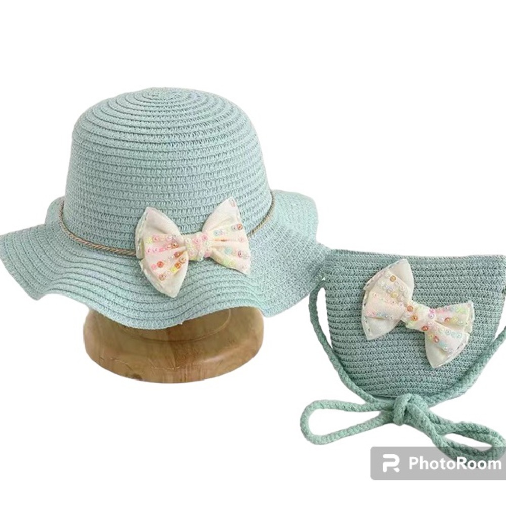 Little Girl’s s Sunhat and Purse Set